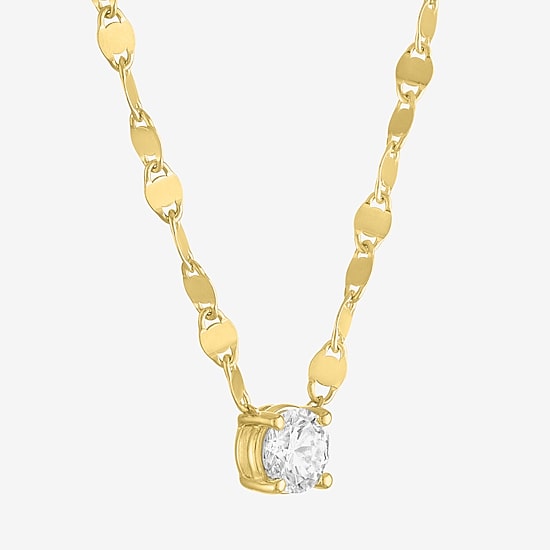 Diamond Addiction (G-H / Si2-I1) Womens 1/2 CT. T.W. Lab Grown White Diamond 14K Gold Over Silver Round 16 Inch Pendant Necklace