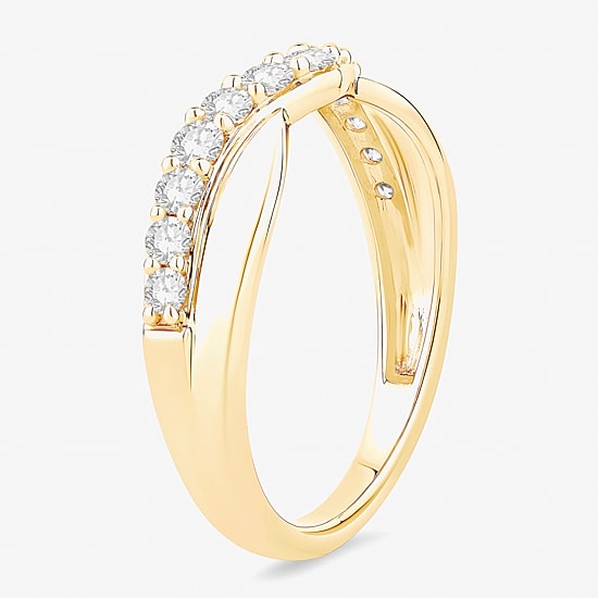 (F / Vs2) Womens 4.5MM 1/2 CT. T.W. Lab Grown White Diamond 10K Gold Wedding Band