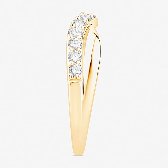 (F / Vs2) Womens 4.5MM 1/2 CT. T.W. Lab Grown White Diamond 10K Gold Wedding Band