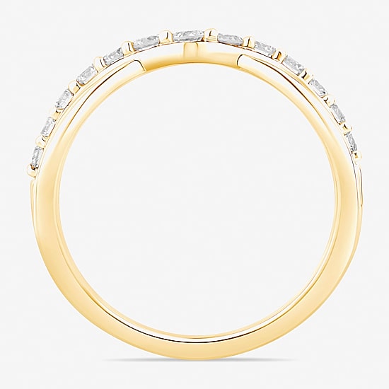 (F / Vs2) Womens 4.5MM 1/2 CT. T.W. Lab Grown White Diamond 10K Gold Wedding Band