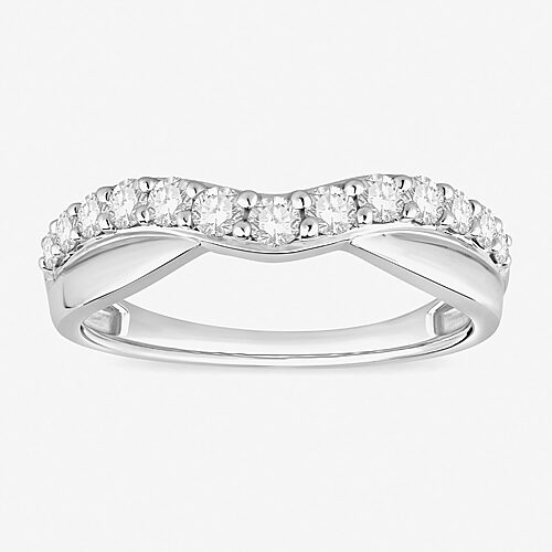 Modern Bride (f / Vs2) Womens 4.5mm 1/2 Ct. T.w. Lab Grown White Diamond 10k Gold Wedding Band