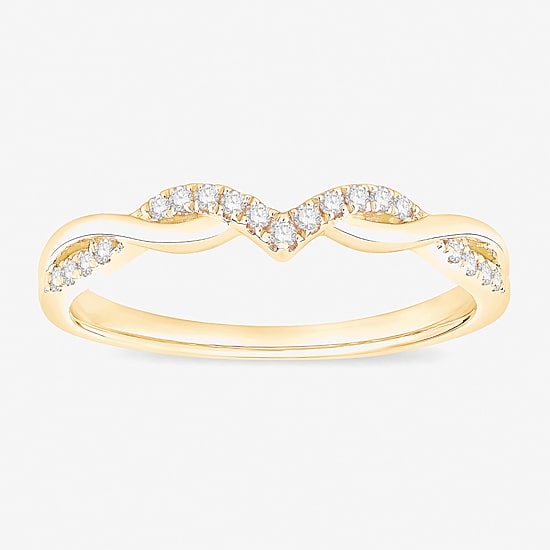 (F / Vs2) Womens 3MM 1/10 CT. T.W. Lab Grown White Diamond 10K Gold Wedding Band