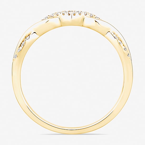 (F / Vs2) Womens 3MM 1/10 CT. T.W. Lab Grown White Diamond 10K Gold Wedding Band