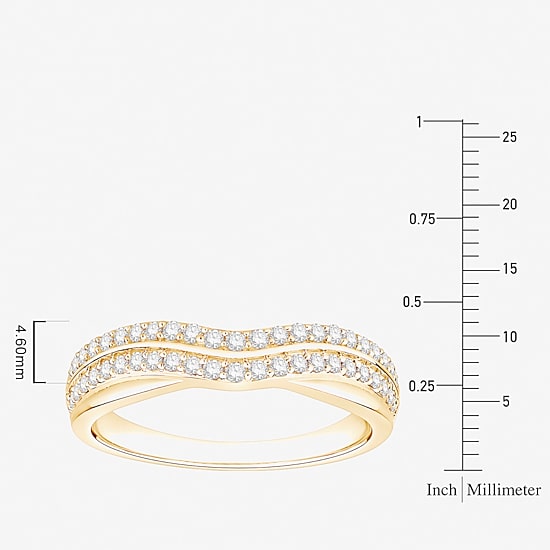(F / Vs2) Womens 4.5MM 1/3 CT. T.W. Lab Grown White Diamond 10K Gold Wedding Band
