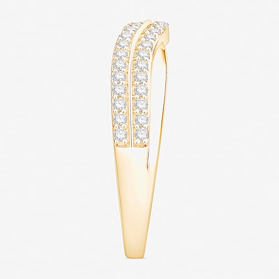 (F / Vs2) Womens 4.5MM 1/3 CT. T.W. Lab Grown White Diamond 10K Gold Wedding Band