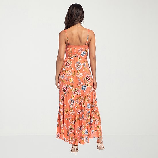 JS Jessica Simpson Womens Square Neck Sleeveless Partially Lined Maxi Dress