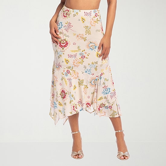 JS Jessica Simpson Womens High Rise Midi A-Line Skirt