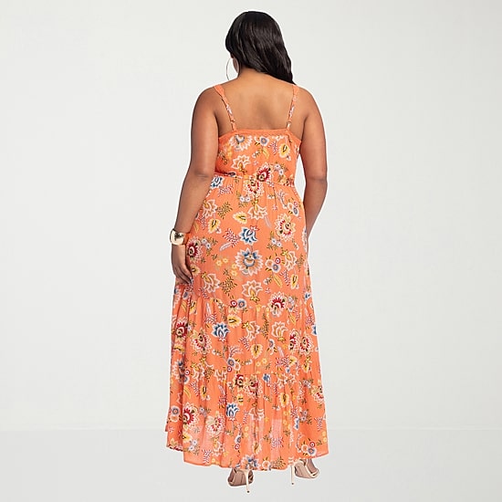JS Jessica Simpson Womens Plus Square Neck Sleeveless Maxi Dress