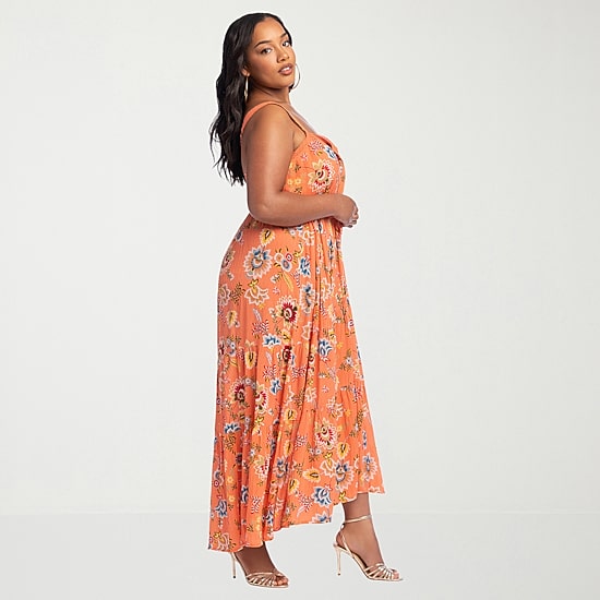 JS Jessica Simpson Womens Plus Square Neck Sleeveless Maxi Dress