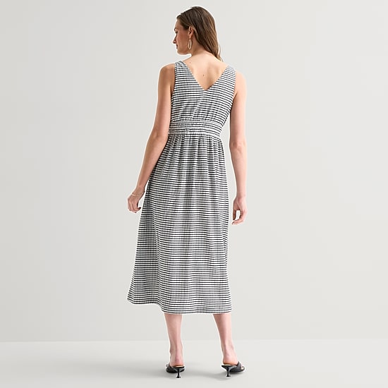 52seven Womens V Neck Sleeveless Maxi Dress