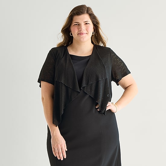 Perceptions Womens Short Sleeve Shrug Plus