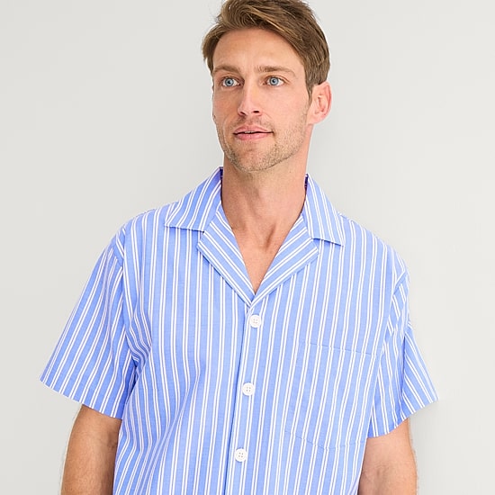 Stafford Mens Short Sleeve 2-pc. Pajama Set