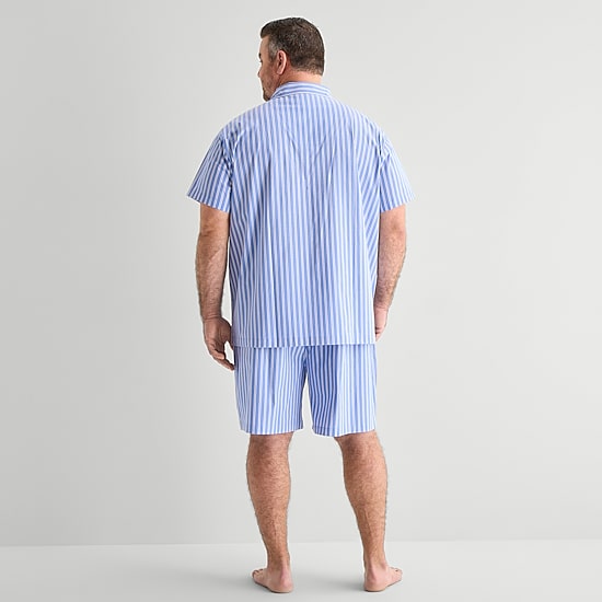 Stafford Mens Short Sleeve 2-pc. Big and Tall Pajama Set