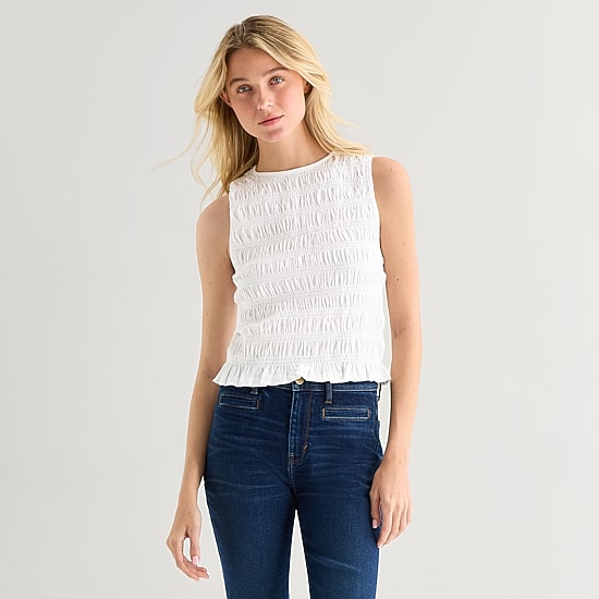 A.N.A Womens Crew Neck Sleeveless Tank Top