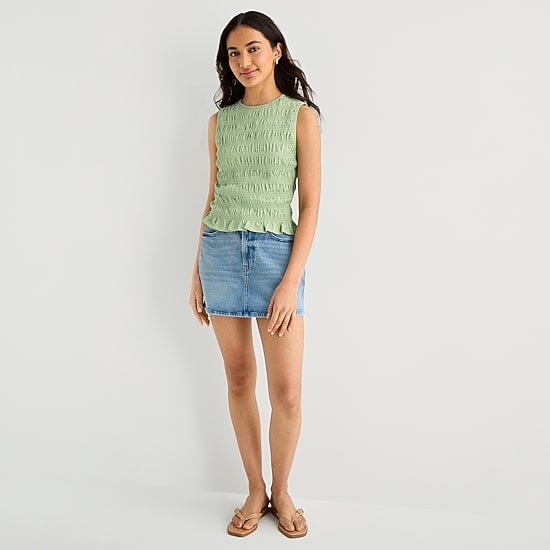 a.n.a Womens Crew Neck Sleeveless Tank Top