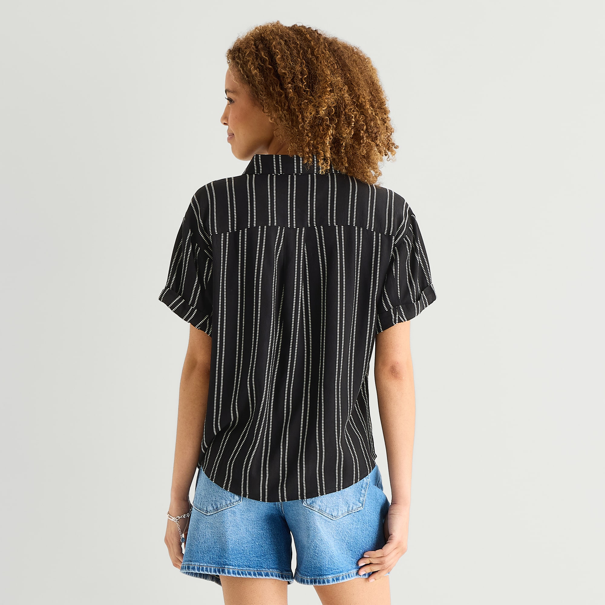 a.n.a Womens Tall Short Sleeve Blouse