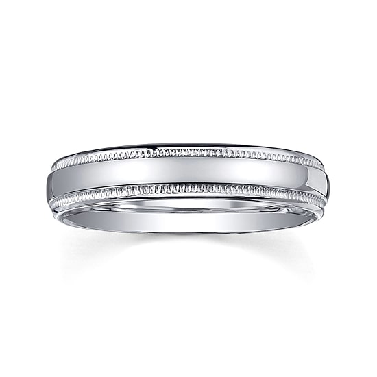  Personalized Comfort Fit 4mm Sterling Silver Wedding Band
