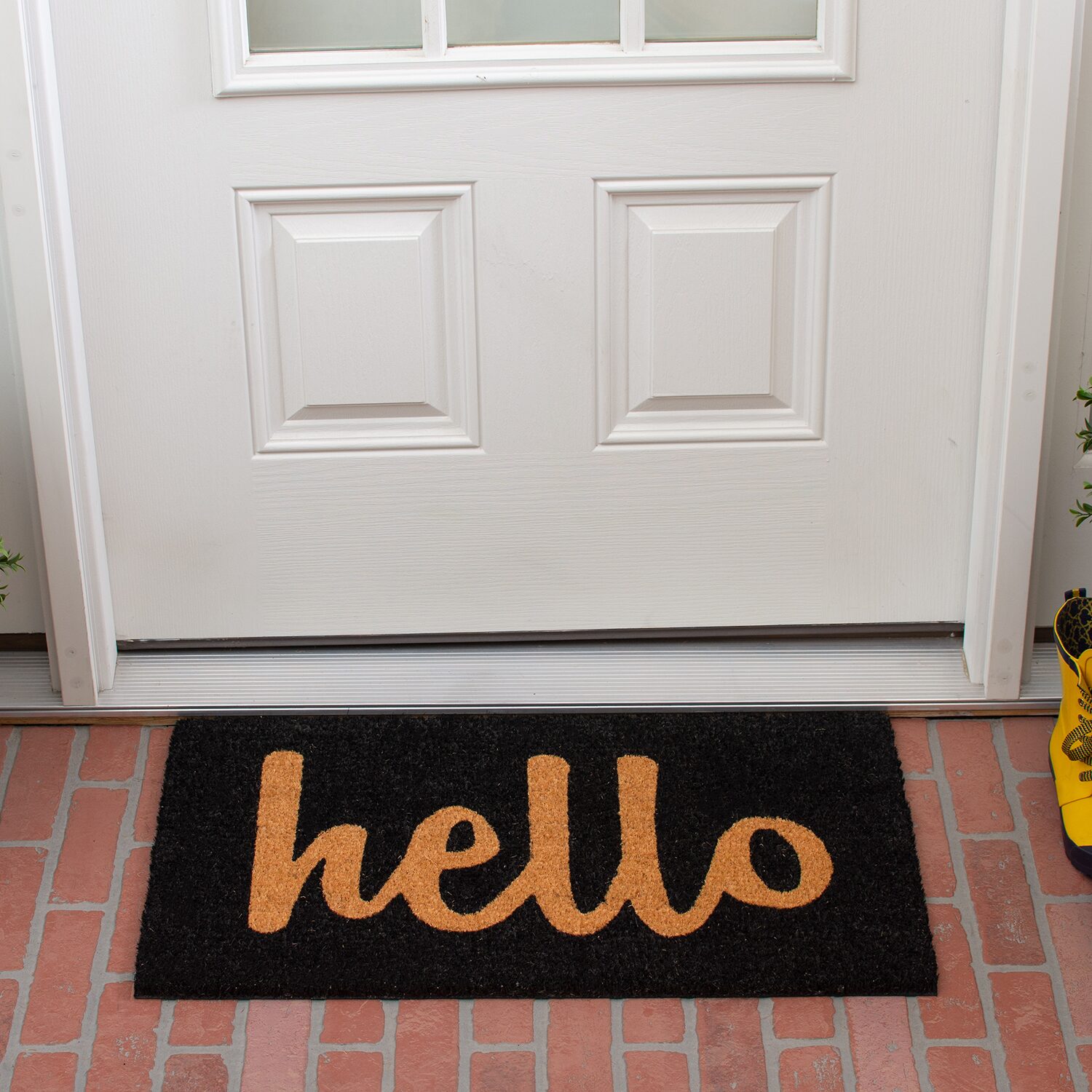 Calloway Mills Hello Coir Outdoor Rectangular Doormat