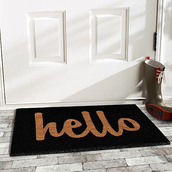 Calloway Mills Hello Coir Outdoor Rectangular Doormat