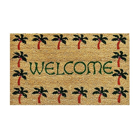 Calloway Mills Palm Tree Border Welcome 17"X29" Outdoor Rectangular Doormat