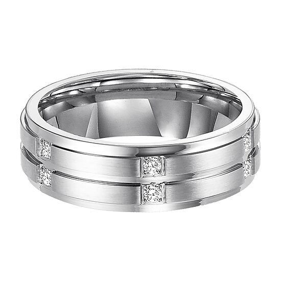 Limited Quantities! Mens 1/7 CT. T.W. White Diamond Stainless Steel Band