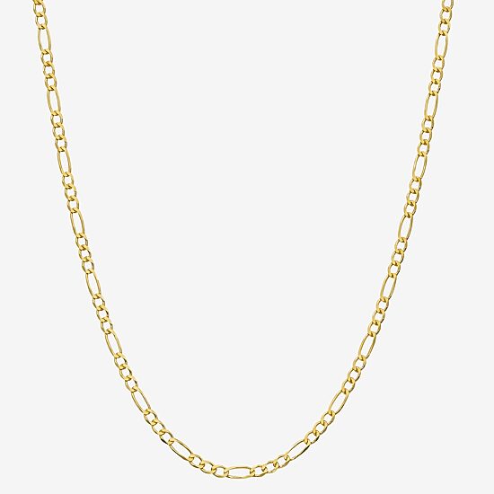 Made in Italy Unisex Adult 24K Gold Over Silver 18 Inch Figaro Chain Necklace