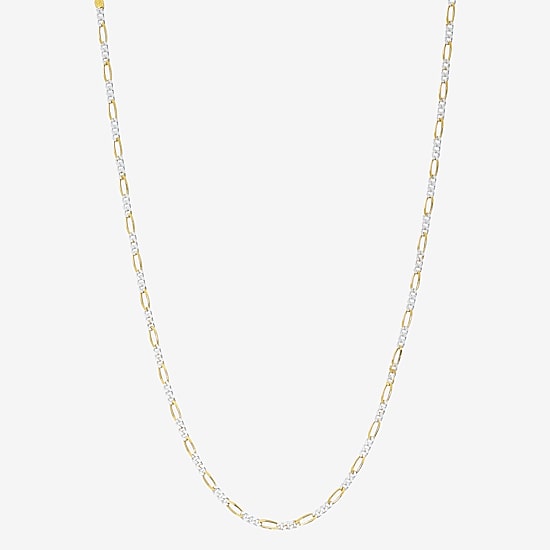 Made in Italy Womens 24K Gold Over Silver 20 Inch Figaro Chain Necklace
