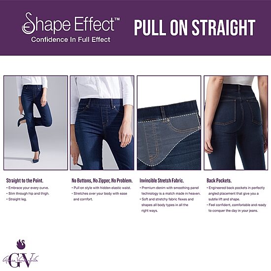 Gloria Vanderbilt Womens Plus High Rise Straight Leg Jean