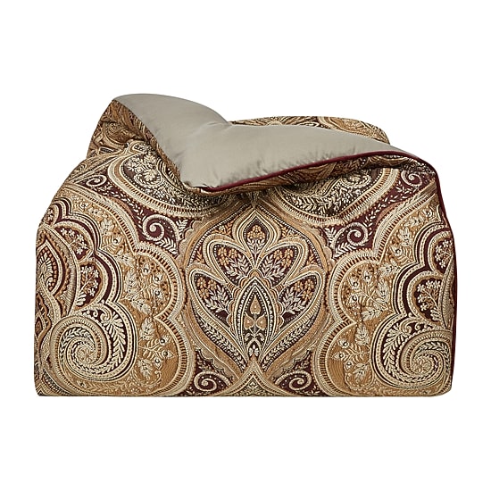 Five Queens Court Bordeaux 4-pc. Damask + Scroll Midweight Comforter Set