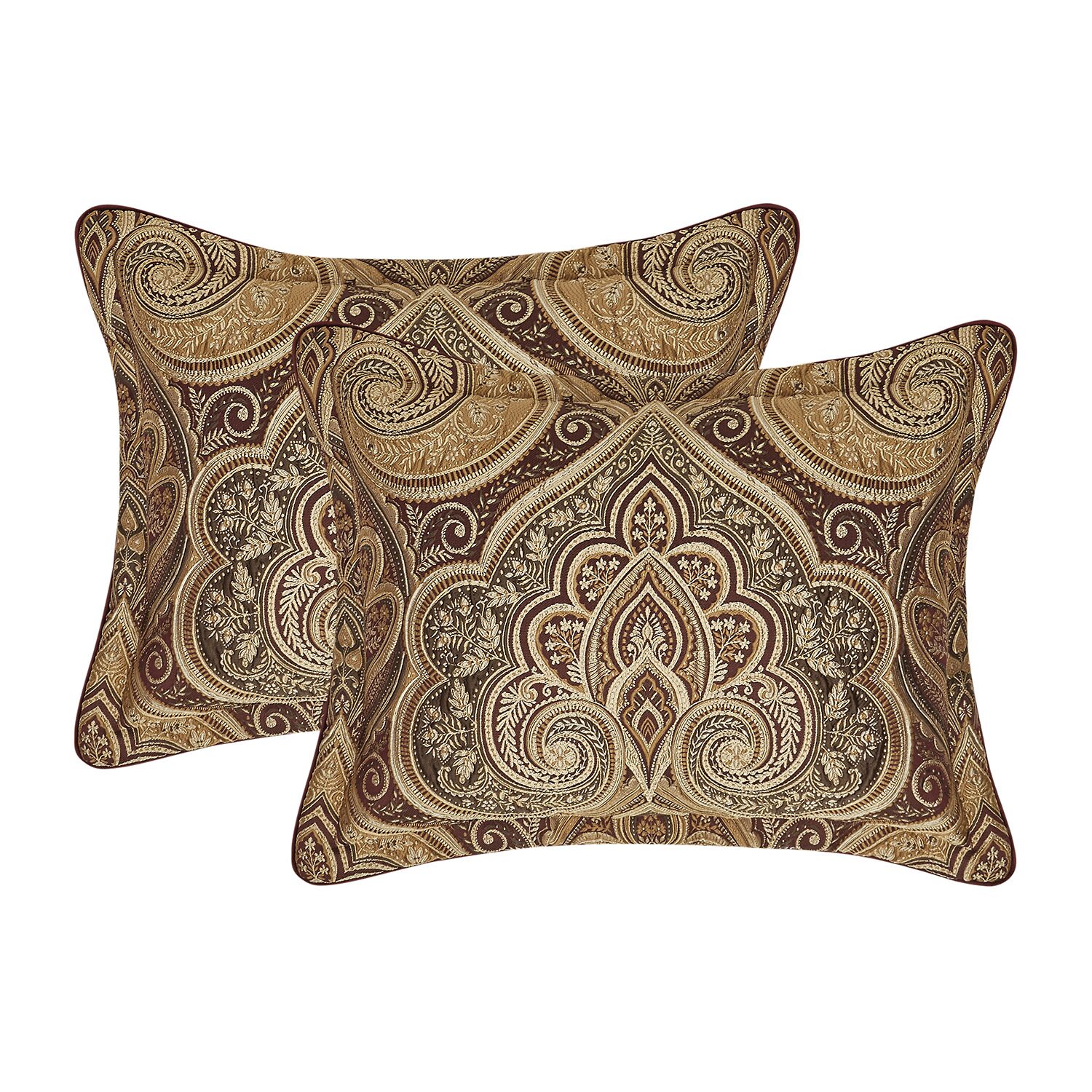 Five Queens Court Bordeaux 4-pc. Damask + Scroll Midweight Comforter Set