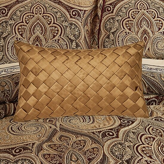 Five Queens Court Bordeaux Rectangular Throw Pillow