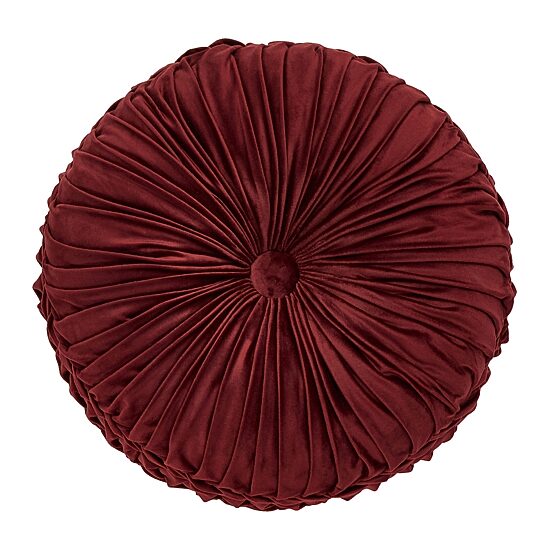 Five Queens Court Bordeaux Round Throw Pillow
