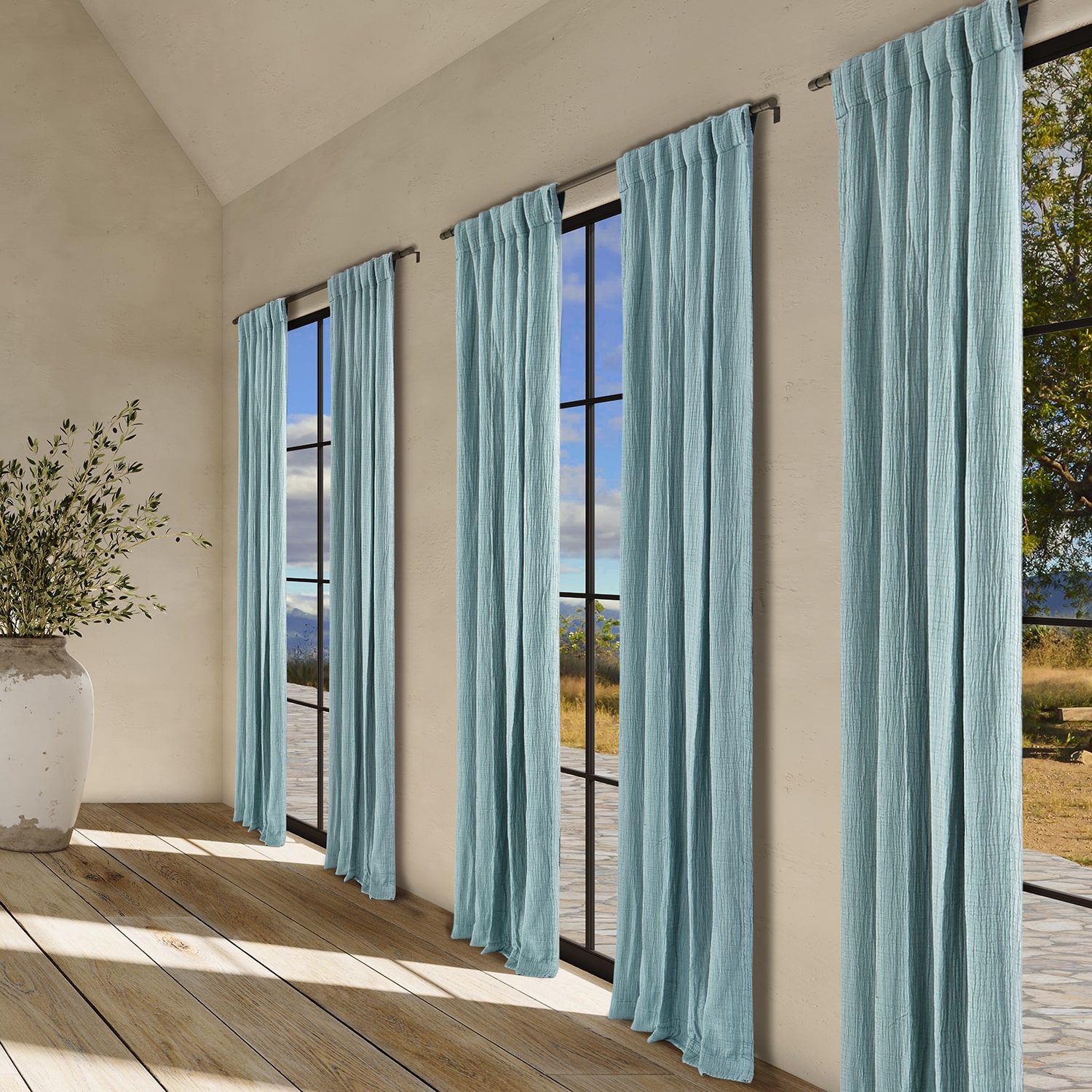 Queen Street Seacove Rod Pocket Light-Filtering Single Curtain Panel