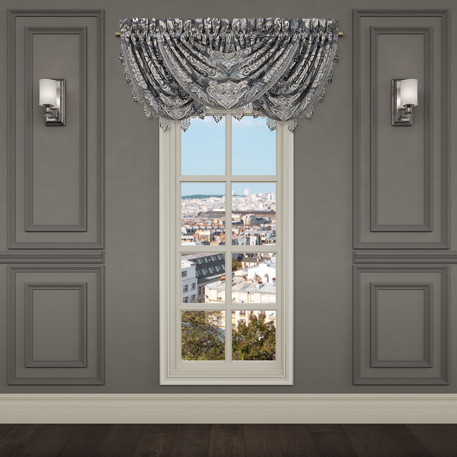 Queen Street Ashley Rod Pocket Waterfall Valance