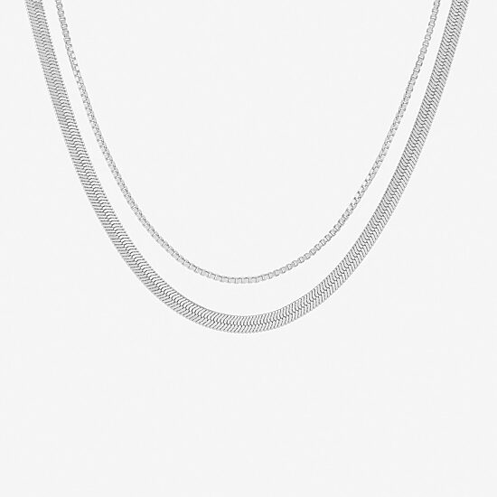 Womens Pure Silver Over Brass 2-pc. Necklace Set