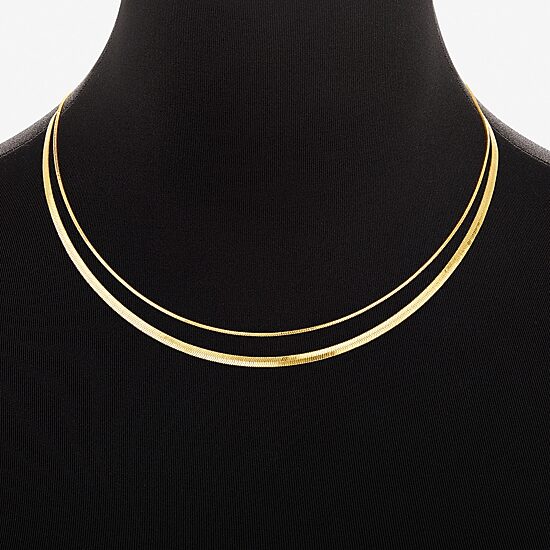 Womens 18K Gold Over Brass 2-pc. Necklace Set