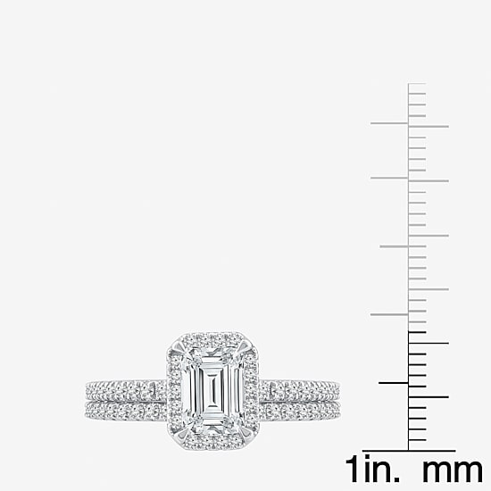 Signature By Modern Bride Womens 2 CT. T.W. Lab Grown White Diamond 10K or 14K Gold Side Stone Bridal Set