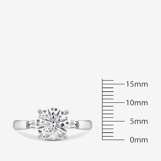 (G / Si2) Womens Lab Grown White Diamond 10K Gold Round 3-Stone Engagement Ring