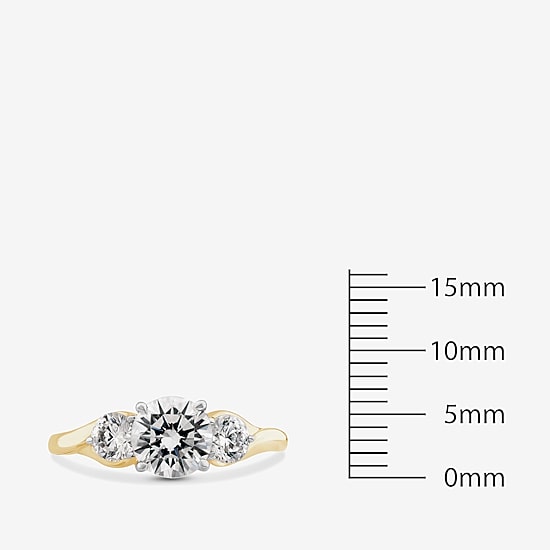 Love Lives Forever (G / Si1-Si2) Womens 2 CT. T.W. Lab Grown White Diamond 10K Gold Round 3-Stone Engagement Ring