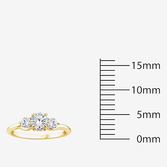 Love Lives Forever (F / Vs2 ) Womens 1 CT. T.W. Lab Grown White Diamond 10K Gold Round 3-Stone Engagement Ring
