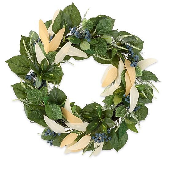 Linden Street 24in Blueberry Mixed Evergreen Wreath