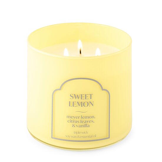 Distant Lands 14oz Sweet Lemon 3-Wick Scented Jar Candle