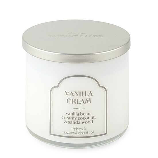 Distant Lands 14oz Vanilla Cream 3-Wick Scented Jar Candle