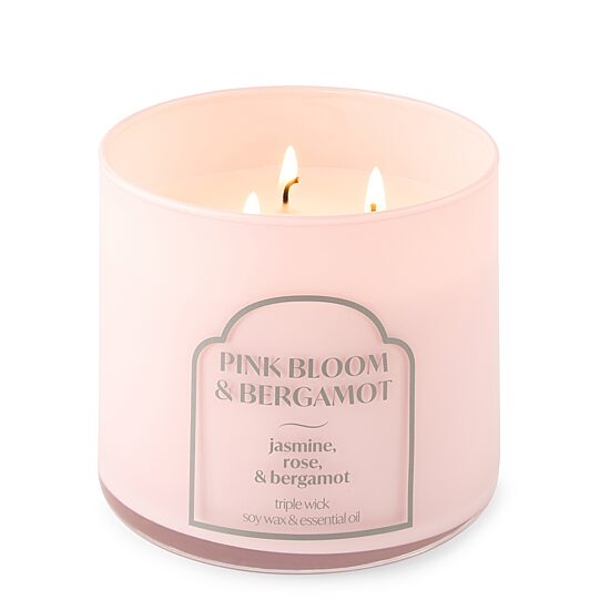 Distant Lands 14oz Pink Bloom & Bergamot 3-Wick Scented Jar Candle