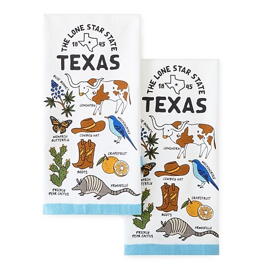 Homewear Texas State Icons 2-pc. Kitchen Towel Set