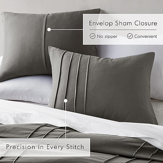 510 Design Porter Soft Wash Pleated Duvet Cover Set