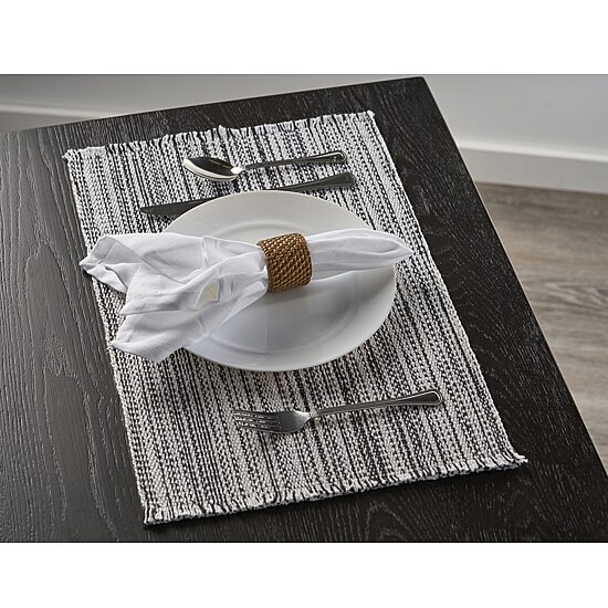 LR Home Jade Striped 4 Pack Placemat