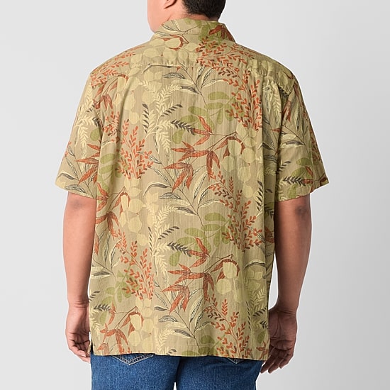 mutual weave Mens Easy-on + Easy-off Short Sleeve Classic Fit Big and Tall Button-Down Shirt