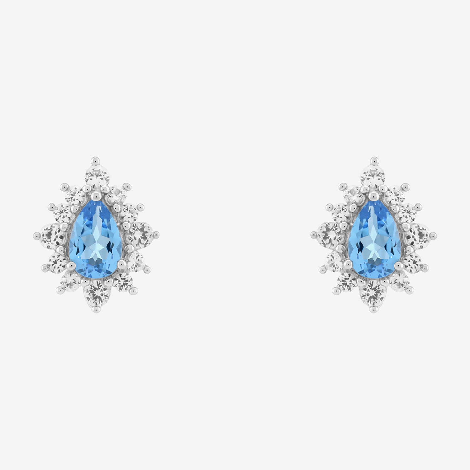 Limited Quantities! Genuine Blue Topaz Sterling Silver 11.3mm Stud Earrings