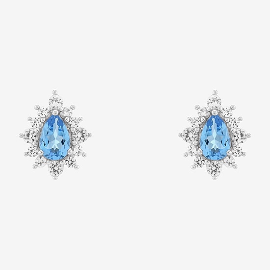 Limited Quantities! Genuine Blue Topaz Sterling Silver 11.3mm Stud Earrings
